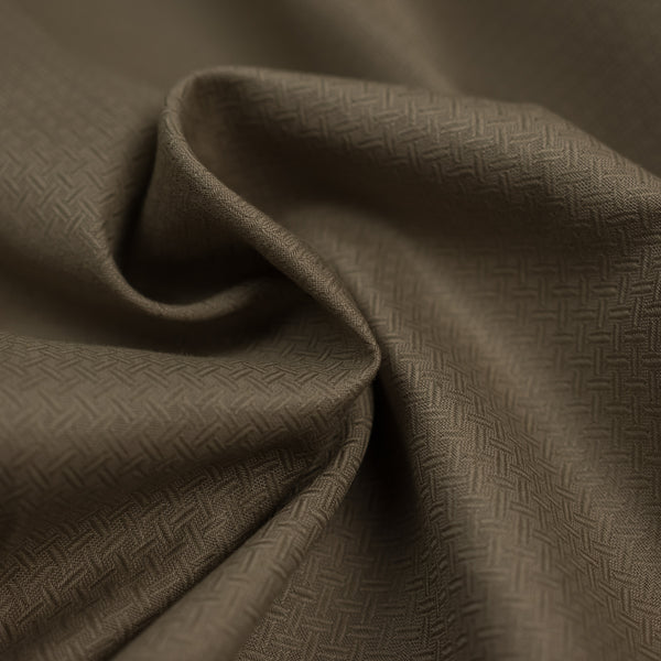 Sötét bézs mintás szövet, szélesség 160 cm, 95% pamut, 5% elasztán