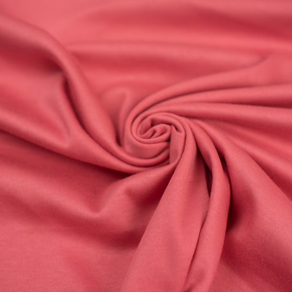 Korallpiros enyhén elasztikus pamut  szélesség 150 cm 95% pamut 5% elasztán