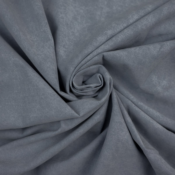 Világosszürke pamutszövet márványos mintával, 150 cm széles, 80% pamut, 20% poliészter/elasztán, alacsony hőmérsékleten mosható.