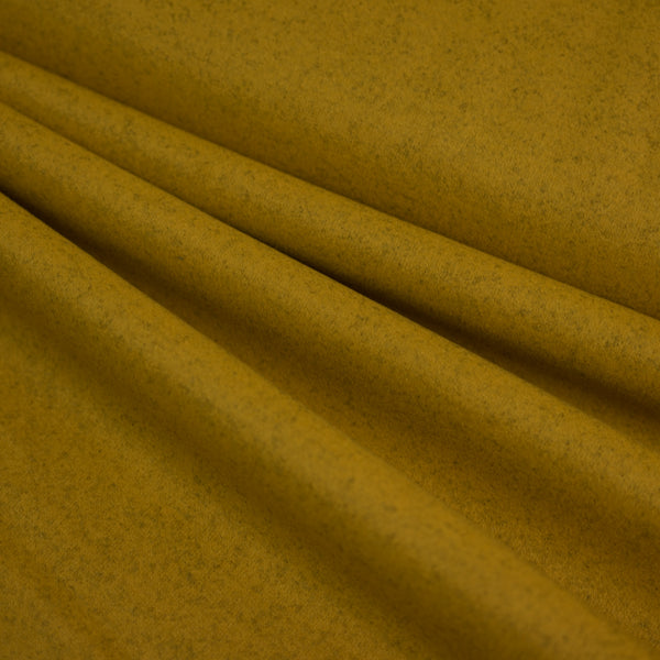 Szintetikus gyapjúszövet, mustár színű, szélesség 150 cm, 100% poliészter