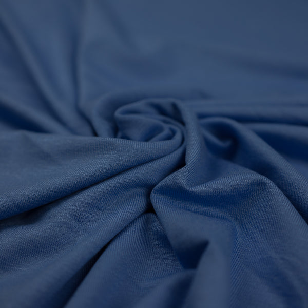 Elasztikus viszkóz, kék, szélesség 150 cm, 80% VI, 20% elasztán